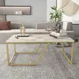 Soffbord Hanah Home Wendy Vit Guld Spånskiva 120x60x48 cm - Soffbord - 8683743117949 - 2