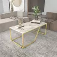 Soffbord Hanah Home Wendy Vit Guld Spånskiva 120x60x48 cm - Soffbord - 8683743117949 - 3