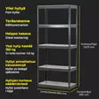 Varastohylly 80 cm teräshylly 5 tasoa - Lagerhyllor och -lådor - 6295123160029 - 3