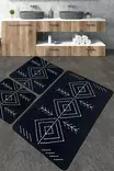 Badrumsmatta Set Mijölnir Flerfärgad 100% Polyester Antibakteriell Halkfri 50x60 cm & 60x100 cm - Badrumsmattor och våtrumsmattor - 8683342801409 - 1