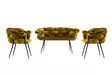 Soffgrupp Hanah Home Balon Ockra Svart Sammet Metall 135x79x65 cm - Soffor - 8683742121589 - 1
