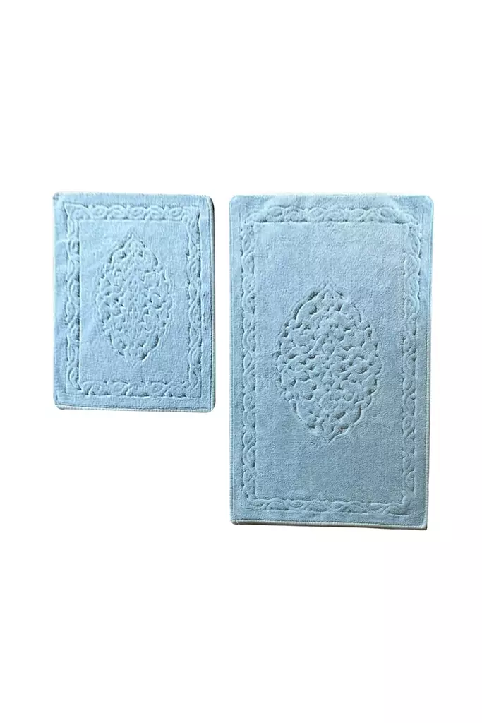 Badrumsmatta Set Mijölnir Flerfärgad 100% Bomull Antibakteriell Halkfri 50x60 cm & 60x100 cm - Badrumsmattor och våtrumsmattor - 8681875272369 - 1