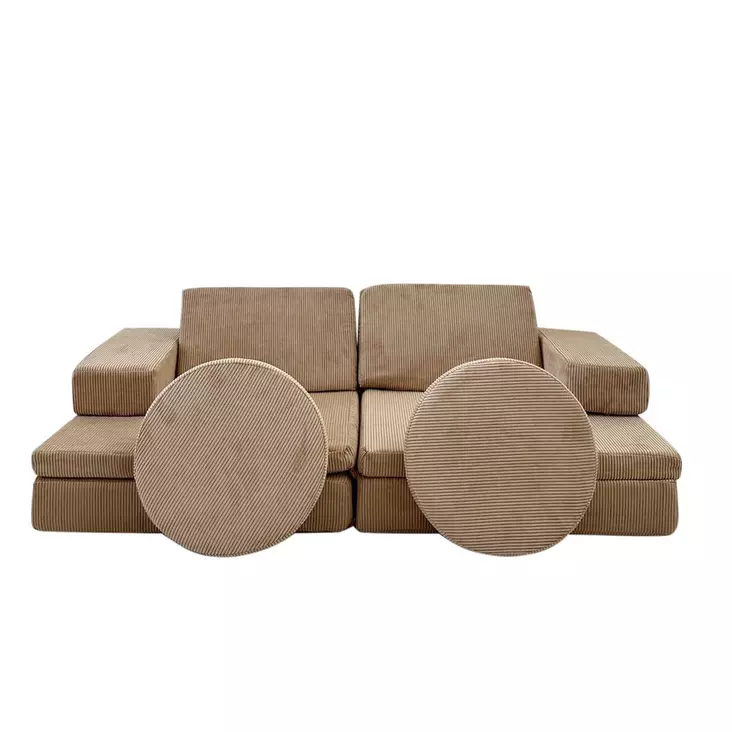 2-sits bäddsoffa Atelier del Sofa Puzzle Kamel Polyester 140x70x46 cm - Bäddsoffor - 8684282467069 - 1