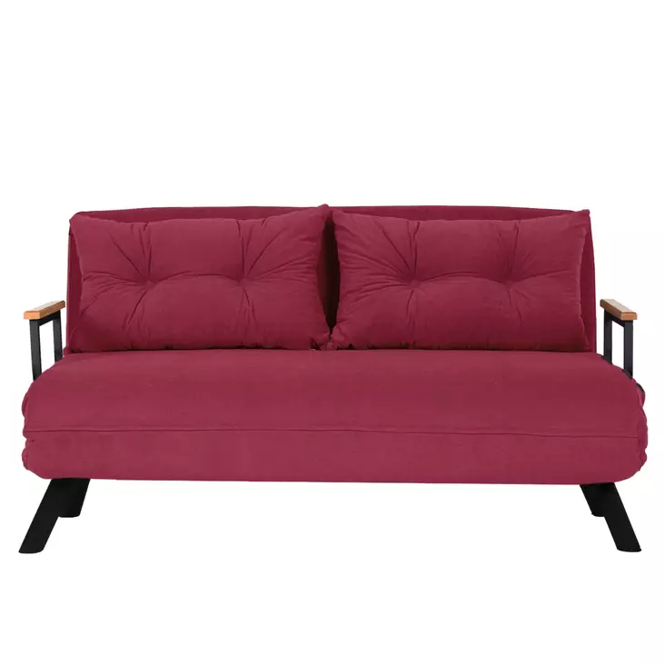 2-sits bäddsoffa Atelier del Sofa Sando Maroon Polyester 175x133x81 cm - Bäddsoffor - 8683342998819 - 1