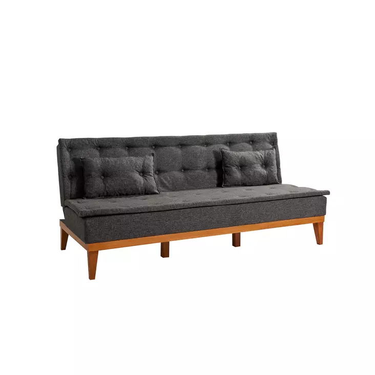 3-sits bäddsoffa Atelier del Sofa Fuoco Antracit Linne 184x80x80 cm - Bäddsoffor - 8681875597929 - 1