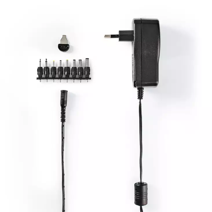 Universal nätadapter | 18 W | 3 - 12 V DC | 1.10 m | 1.5 A | 8 plug(s) | Svart - Allmänna strömförsörjningar och adaptrar - 5412810327959 - 1