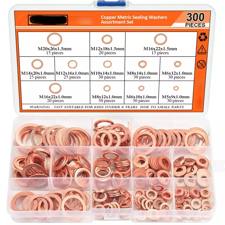 Arctic Auto koppartätningssortiment 300 st - Smådelsuppsättningar - 6438014351469 - 1