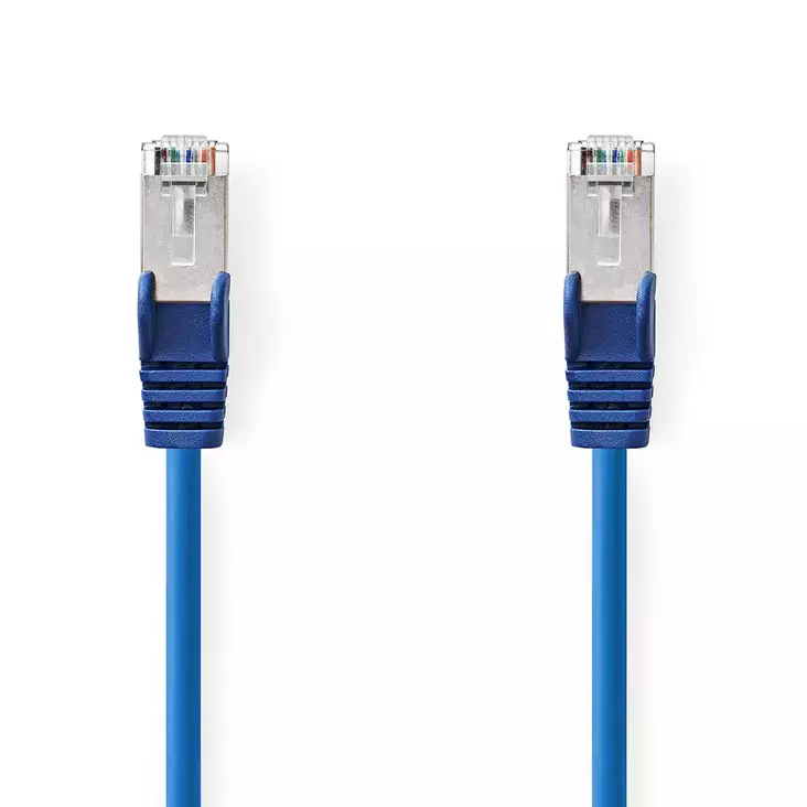 CAT5e nätverkskabel | SF/UTP | RJ45 hane | RJ45 hane | 2.00 m | Rund | PVC | Blå | Label - Dator och nätverk - 5412810422609 - 1