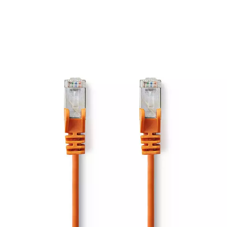 CAT5e nätverkskabel | SF/UTP | RJ45 hane | RJ45 hane | 7.50 m | Rund | PVC | Orange | Plastpåse - Dator och nätverk - 5412810276219 - 1