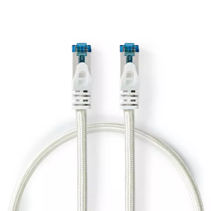 CAT6a nätverkskabel | S/FTP | RJ45 hane | RJ45 hane | 3.00 m | Snagless | Rund | Flätad / PVC | Silver | Kartong med täckt fönster - Dator och nätverk - 5412810333479 - 1