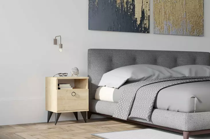 Sängbord Hanah Home Barlo Safir Spånskiva 40x50x40 cm - Nattduksbord - 8681875809329 - 1