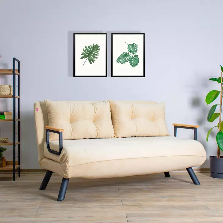 2-sits bäddsoffa Atelier del Sofa Sando Cream Polyester 175x133x81 cm - Bäddsoffor - 8683342388849 - 1