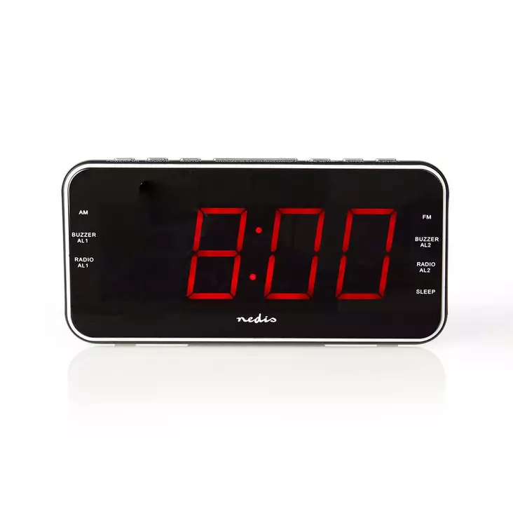 Digital klockradio | LED | 1x 3.5 mm Audio Input | Tidsprojektion | AM / FM | Snooze-funktion | Sov timer | Antal alarm: 2 | Svart - Klockor - 5412810274109 - 1
