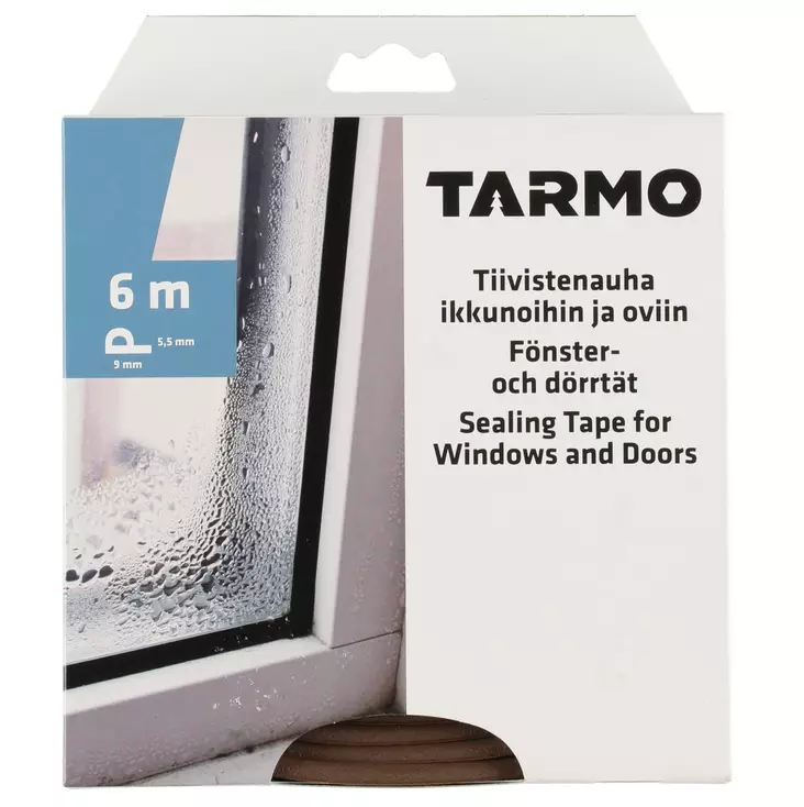 Ikkunatiiviste P-profiili ruskea 6m - Fönster- och dörrtätningar - 6410412062529 - 1