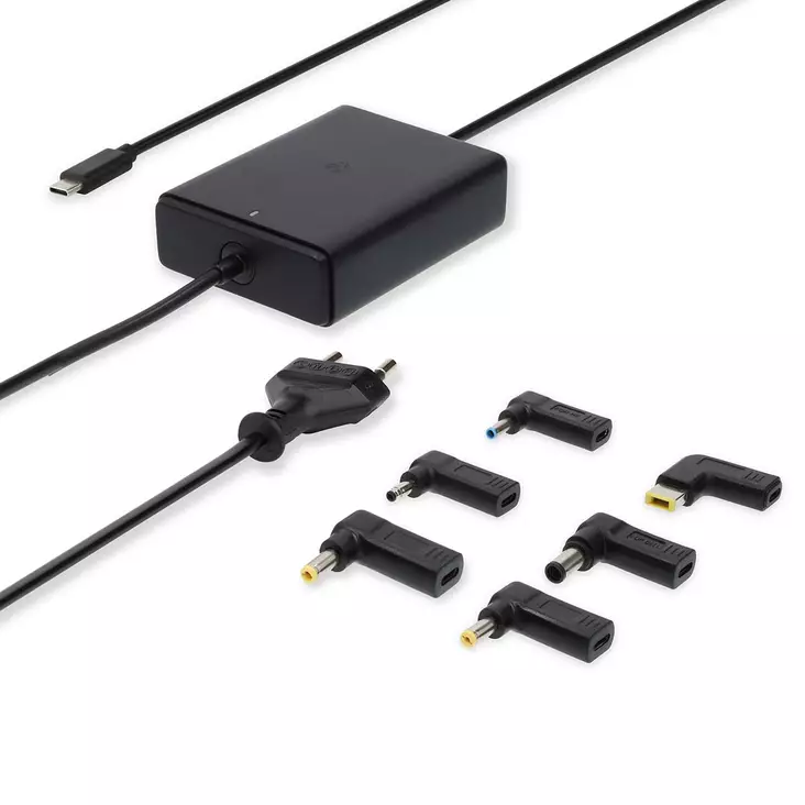 Notebook Adapter | GaN | 65 W | 5 / 9 / 12 / 15 / 20 V DC | 2.4 / 3.0 / 3.25 A | Apparat: Notebook / Smartphone / Tablet | Euro / Typ-C (CEE 7/16) - Allmänna strömförsörjningar och adaptrar - 5412810441129 - 1