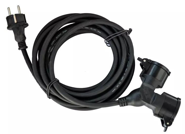 Kumijatkojohto Y-malli 5m 2-osainen - Utomhusförlängningssladdar - 6435200244499 - 1