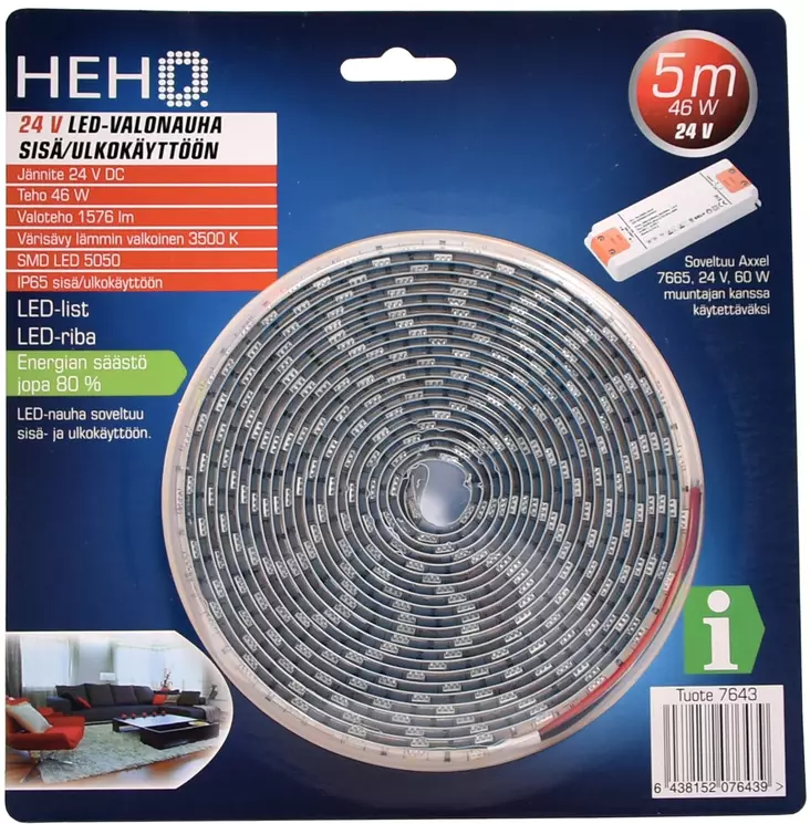 LED-nauha 4 6 W IP65, 5 m=20 - Ljusslingor - 6438152076439 - 1