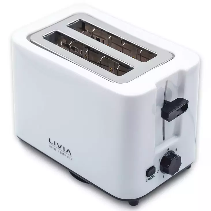 Leiv=C3=A4npaahdin valkoinen 700w Livia - Smörgåsgrillar och brödrostar - 6438151018959 - 1