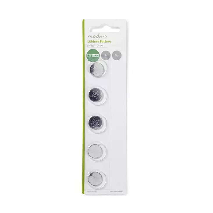 Lithium knappcellsbatteri CR1620 | 3 V DC | 5-Pack - Knapparbatterier - 5412810267019 - 1