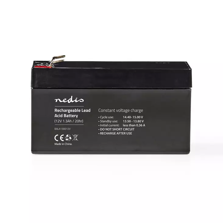 Uppladdningsbart blybatteri | Bly-syra | Uppladdningsbara | 12 V | 1300 mAh - Nedis produkter - 5412810284139 - 1