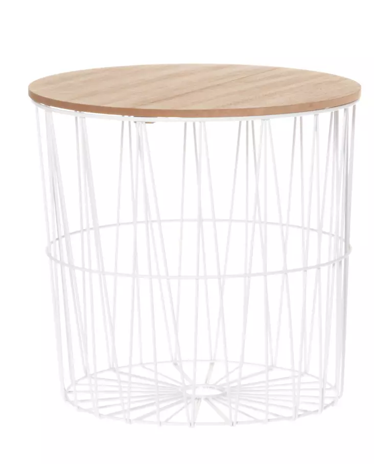 Metallikori py=C3=B6re=C3=A4 puukannella 38 cm - Förvaringslådor och korgar - 6410413203549 - 1