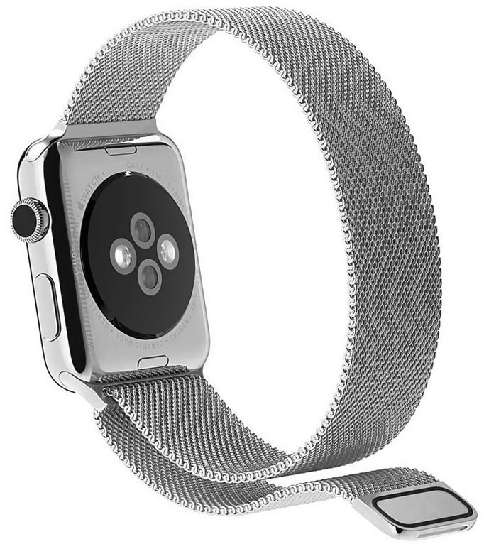 Metalliranneke Apple Watch hopea 42-44mm, 4-OK - Smartklockor och aktivitetsmätare - 8428728121579 - 1