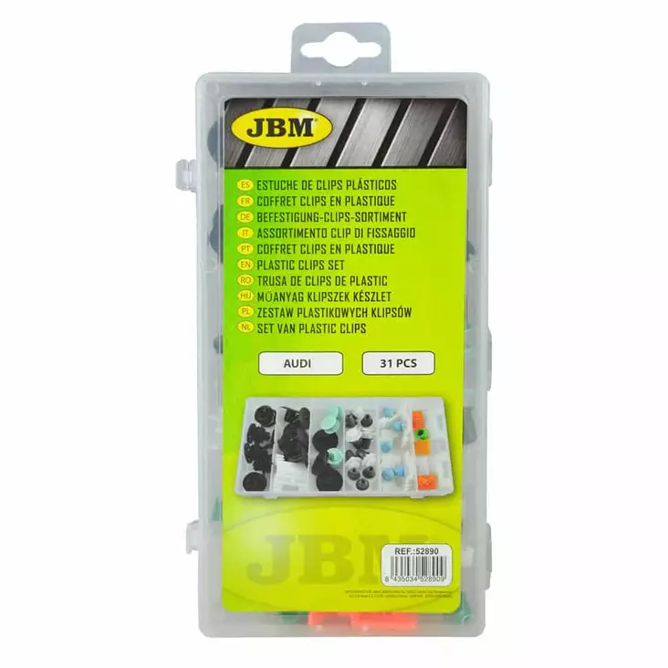 Muoviklipsisetti Audi 31 kpl JBM - Kaross- och klädselfästen - 8435034528909 - 1