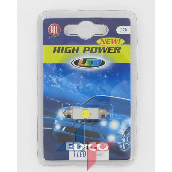 LED-ljus 1LED 12V 11x39 mm white - Strålkastare och glödlampor - 8711252846989 - 2