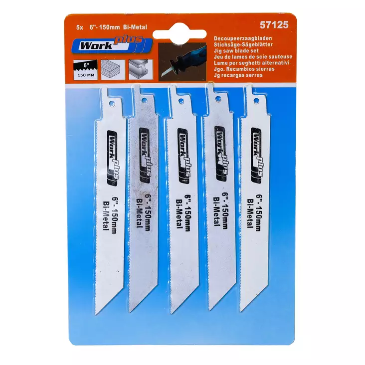 Puukkosahanter=C3=A4 metallille 150 mm 5 kpl - Knivsågblad - 8714892571259 - 1