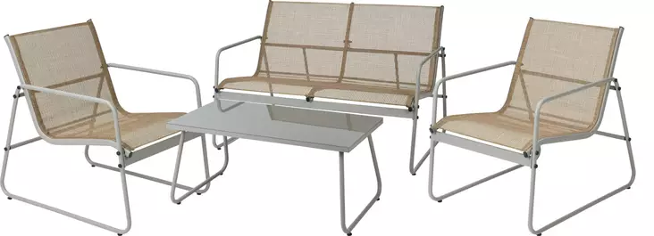 Puutarhakalusteen 4-osainen taupe - Trädgårdsmöbelgrupper - 8720573465779 - 1