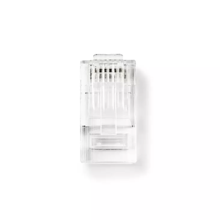 RJ45-kontakt | Hane | Solid UTP CAT5e | Rak | Guldplaterad | 10 st. | Polycarbonate | Transparent | Låda - Dator och nätverk - 5412810289349 - 1