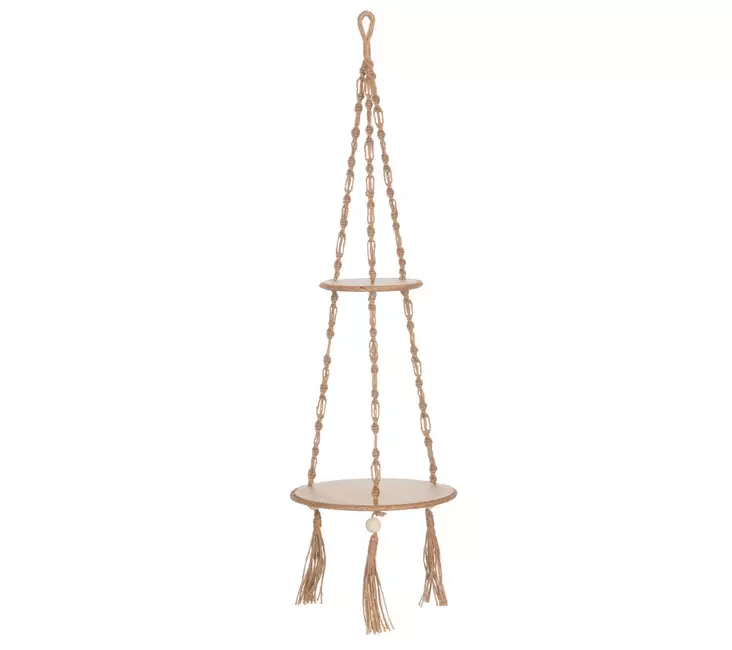 Roikkuva hylly makramee 2-tasoinen - Hylla och klädhängare - 6410416123899 - 1