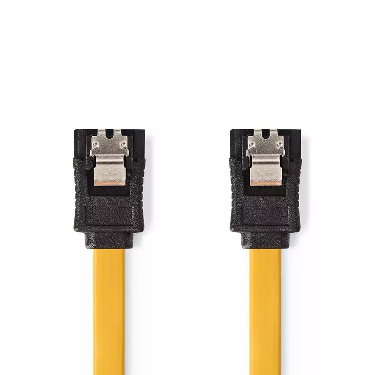 SATA kabel | 6 Gbps | SATA 7-Pin Hona | SATA 7-Pin Hona | Nickelplaterad | 0.50 m | Platt | PVC | Gul | Låda - Dator och nätverk - 5412810422289 - 1