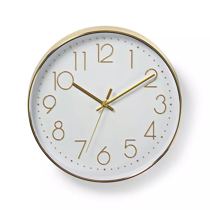 Väggklocka | Diameter: 300 mm | Plast | Guld / Vit - Klockor - 5412810270279 - 1