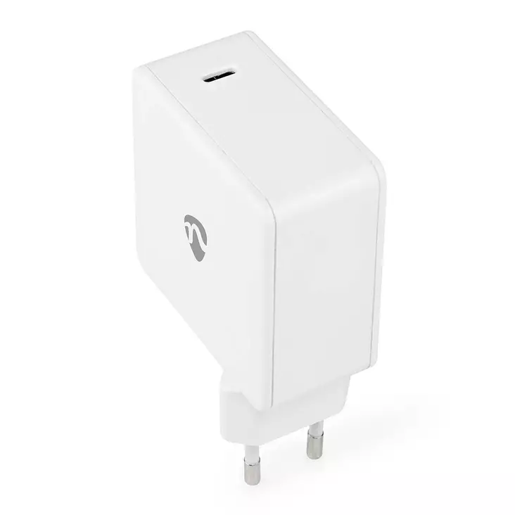 Väggladdare | 100 W | GaN | Snabbladdnings funktion | 3.0 / 5.0 A | Antal utgångar: 1 | USB-C | Automatiskt val av Spänning | Vit - Nätladdare - 5412810397679 - 1