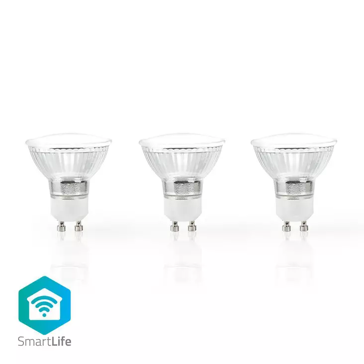 SmartLife LED-Lampor | Wi-Fi | GU10 | 330 lm | 5 W | Varm Vit | 2700 K | Android / IOS | PAR16 | 3 st. - Ljuskällor - 5412810313259 - 1