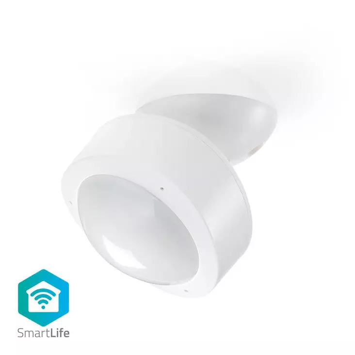 SmartLife Smartrörelsesensor | Batteridriven / Strömadapter | Detektorvinkel: 120 ° | Detekteringsräckvidd: 10.0 m | Vit - Larm och sensorer - 5412810269969 - 1