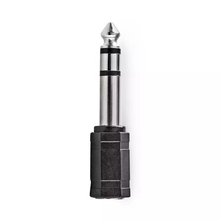 Stereo Audio Adapter | 6.35 mm Hane | 3.5 mm Hona | Guldplaterad | Rak | ABS | Antracit | 1 st. | Låda - Ljudadaptrar - 5412810265589 - 1