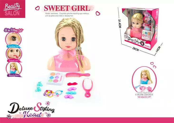 Sweet girl vaalea kampausp=C3=A4=C3=A4 - Dockor och docktillbehör - 6438484010309 - 1