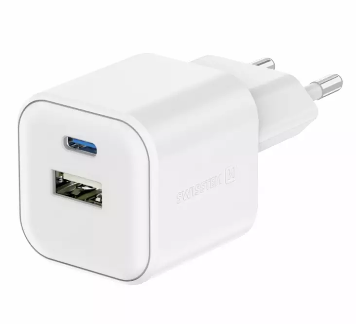 Nätadapter 12W 1x USB-C + 1x USB-A - Nätladdare - 8595217485549 - 1