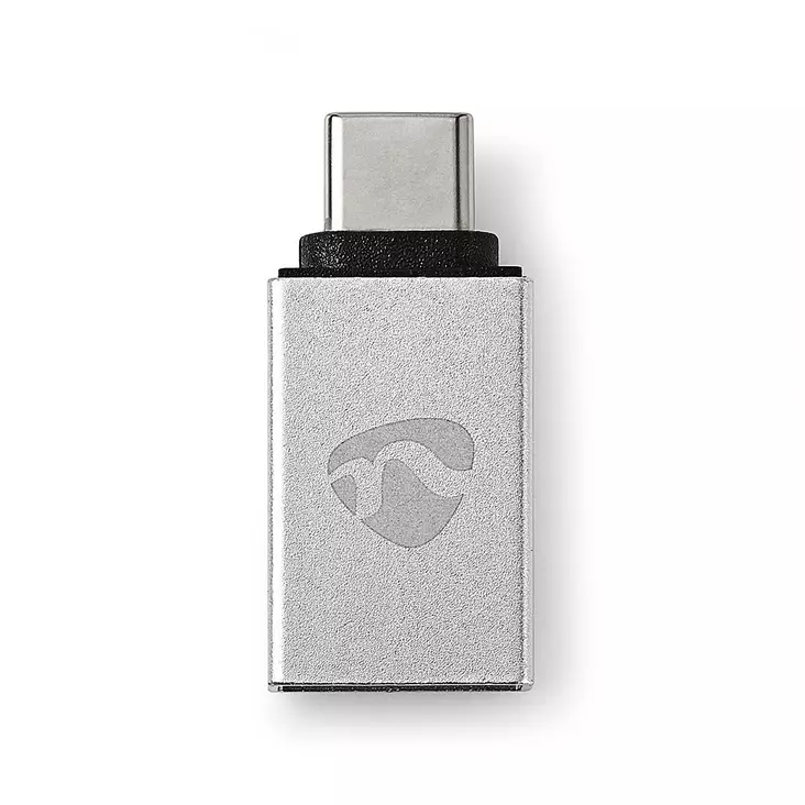 USB-C Adapter | USB 3.2 Gen 1 | USB-C Hane | USB-A Hona | 5 Gbps | Rund | Nickelplaterad | Silver | Kartong med täckt fönster - Dator och nätverk - 5412810262809 - 1