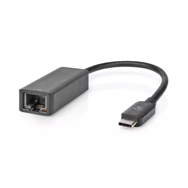 USB-nätverkskort | USB 3.2 Gen 1 | 2.5 Gbps | USB-C Hane | RJ45 Hona | 0.20 m | Rund | Nickelplaterad | Förtent Koppar | Svart | Låda - Dator och nätverk - 5412810418329 - 1