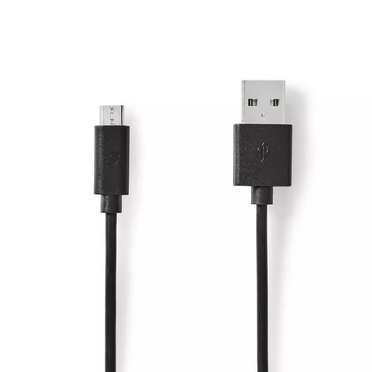 USB-kabel | USB 2.0 | USB-A Hane | USB Micro-B Hane | 10 W | 480 Mbps | Nickelplaterad | 1.00 m | Rund | PVC | Svart | Label - Dator och nätverk - 5412810421619 - 1