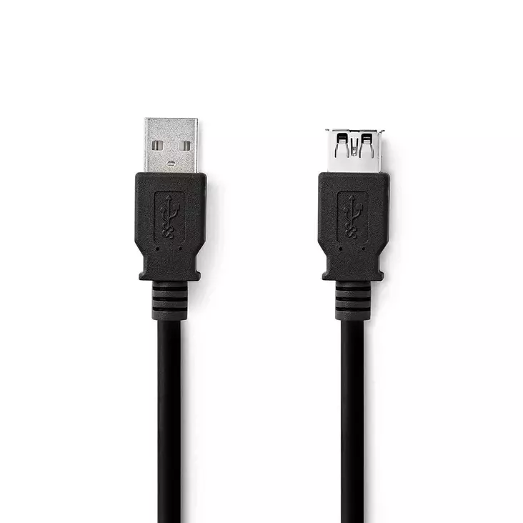 USB-kabel | USB 3.2 Gen 1 | USB-A Hane | USB-A Hona | 5 Gbps | Nickelplaterad | 3.00 m | Rund | PVC | Svart | Label - Dator och nätverk - 5412810421909 - 1