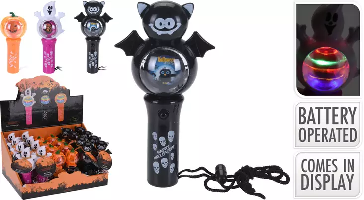 Halloween Ljusstav 12cm med LED-effekter – Rolig Batteridriven Ljusstav för Fester och Lekar - Festdekorationer - 8719987628689 - 1