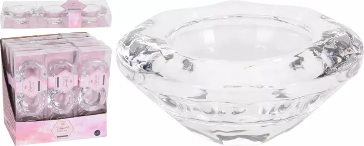 Elegant klar glaskoppuppsättning med 3 värmeljushållare – stilren inredningsdetalj och presentidé för hemmet - Ljus och lyktor - 8719987660429 - 1