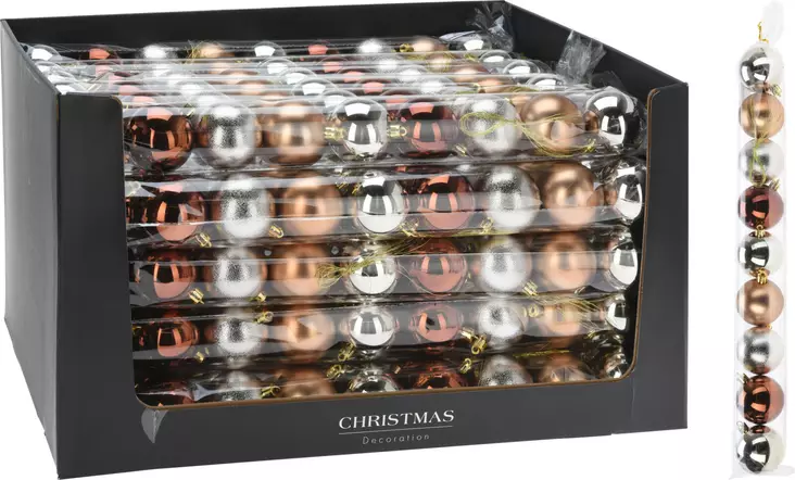 Julgranskulor 9 st 60 mm bärnsten – glansigt, matt och glittrande festdekorset - Juldekorationer och textilier - 8721037137119 - 1