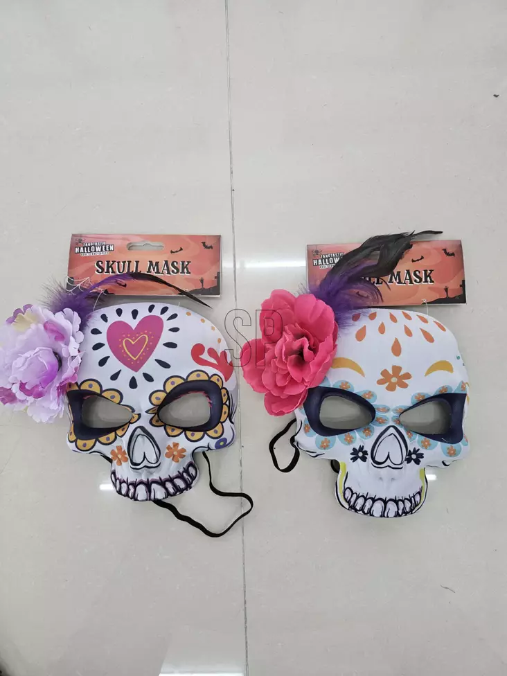 Halloween Sockerskalle Mask För Vuxna – Lätt Dödens Dag Skalle Mask För Fest - Bärbara festtillbehör - 8721037440639 - 1