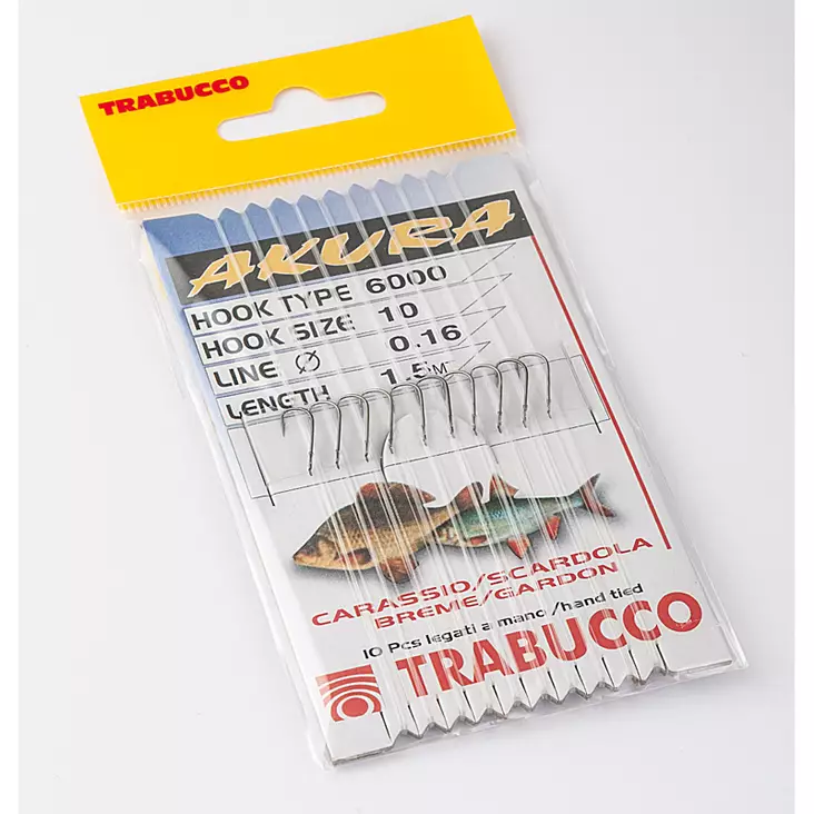 Akura färdigkrok, krokstorlek #12, lina 0.16 mm - Beten och drag - 8054393010049 - 1