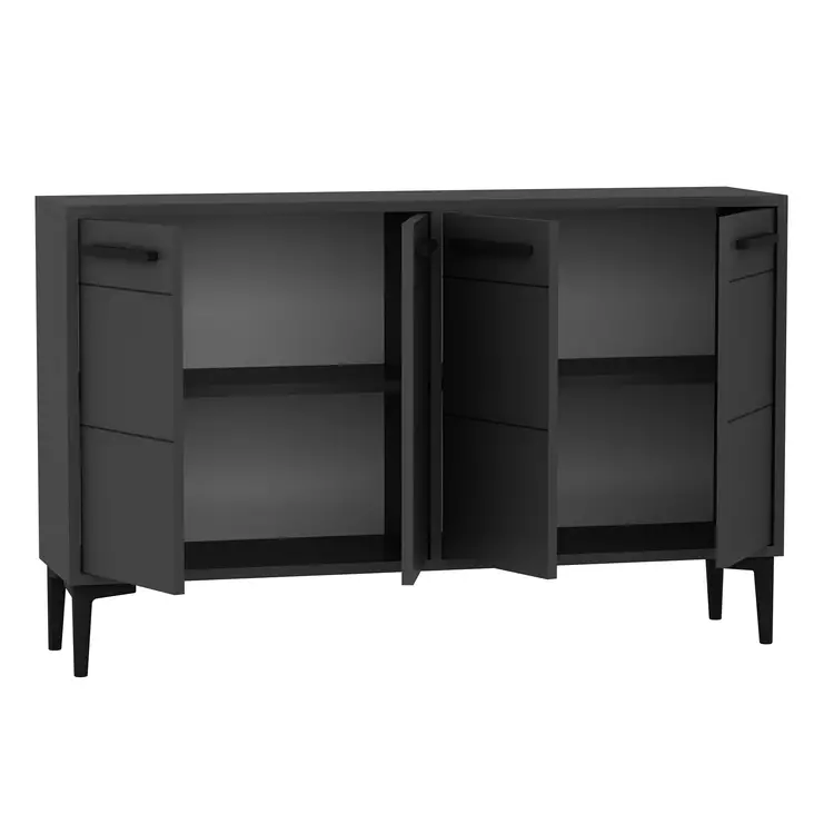 Konsolbord Hanah Home Stria Antracit Spånskiva 120x30x75 cm - TV-bänkar - 8683742102069 - 1